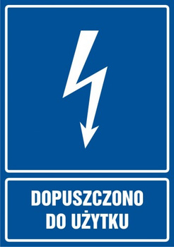 Znak Dopuszczono do użytku na Folii Samoprzylepnej (HG017)