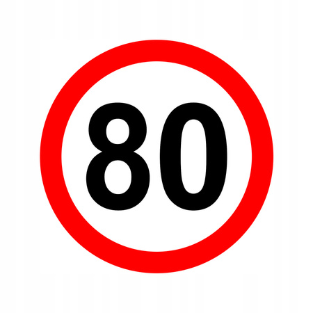 Nalepka limit prędkości 80 km/h