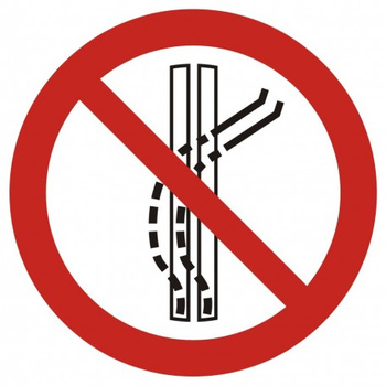 Znak Zakaz opuszczania wyznaczonej trasy na Folii Samoprzylepnej (GAP037)