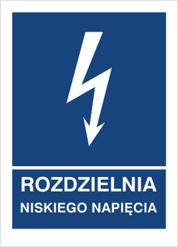 Znak rozdzielnia niskiego napięcia na płycie PCV (530-17)