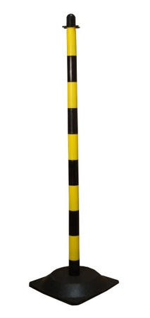 Słupek do łańcucha żółto-czarny 130 cm podstawa gumowa