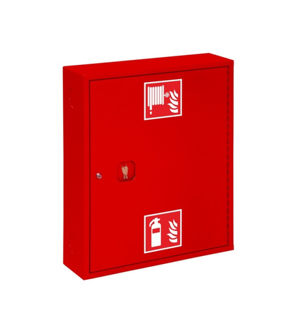 Hydrant wewnętrzny zawieszany DN52 (wąż na zwijadle) z miejscem na gaśnicę pod spodem - BOXMET