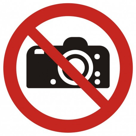 Znak Zakaz fotografowania na Folii Samoprzylepnej (GAP029)