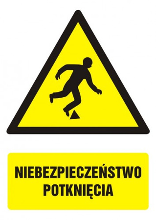 Znak Niebezpieczeństwo potknięcia na Folii Samoprzylepnej (GF021)