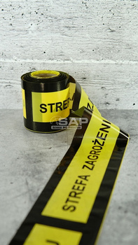 Taśma ostrzegawcza ZAKAZ WSTĘPU STREFA ZAGROŻENIA 10mm/100 m