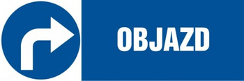 Znak Objazd (w prawo) na Folii Samoprzylepnej (NA080)