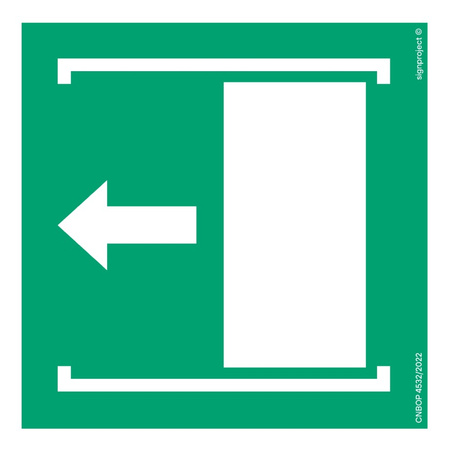 Znak Przesunąć w lewo aby otworzyć (AE034) Signproject