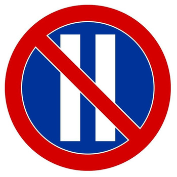 Znak zakazu METALOWY (B38) Zakaz postoju w dni parzyste