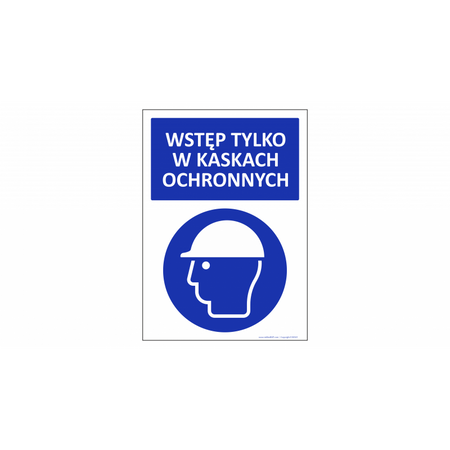 Znak Wstęp tylko w kaskach ochronnych (T009)