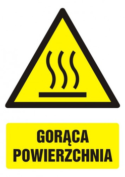 Znak Gorąca powierzchnia na płycie PCV (GF033)