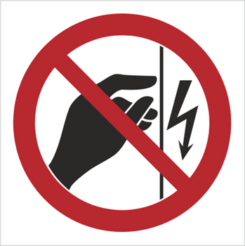 Znak Nie dotykać. Urządzenie pod napięciem na Folii Samoprzylepnej (624)