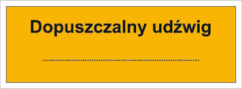 Znak dopuszczalny udźwig na płycie HIPS (853-08)