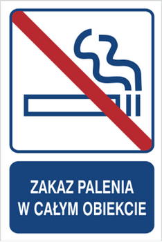 Znak zakaz palenia na całym obiekcie na płycie PCV (823-105)