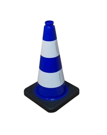 Pachołek drogowy niebieski, elastyczny, odblaskowy PVC 50 cm