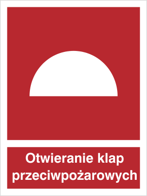 Znak miejsce otwierania klap przeciwpożarowych na Folii Samoprzylepnej (226)
