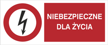 Znak Niebezpieczne dla życia na płycie PCV (630-09b)
