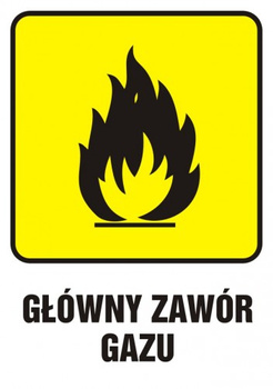 Znak główny zawór gazu (JD002)