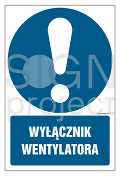Znak Wyłącznik wentylatora na Płycie Świecącej (GL029)