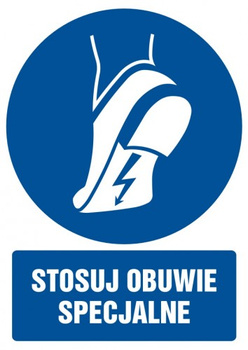 Znak stosuj obuwie specjalne na płycie PCV (GL017)