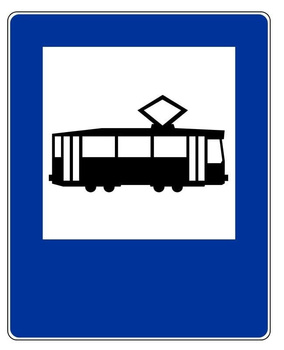 Znak informacyjny METALOWY Przystanek tramwajowy (D17)