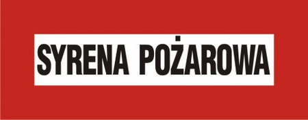 Znak syrena pożarowa na płycie PCV (BC119)