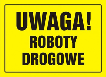 Znak Uwaga! Roboty drogowe na płycie HIPS (OA069)