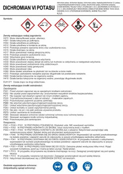 Znak Dichromian (VI) potasu (LC029)