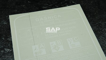 Etykieta zastępcza do gaśnicy proszkowej GP4x ABC Boxmet