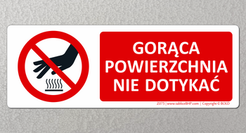 Oznaczenie Gorąca powierzchnia, nie dotykać! (Z075)