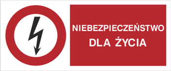 Znak Niebezpieczeństwo dla życia na płycie PCV (630-01b)