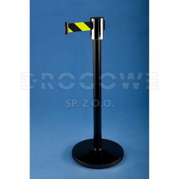 Słupek przemysłowy,odgradzający z taśmą 2.7m