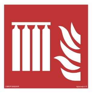 Znak zamocowana bateria gaśnicza (BF008) Signproject