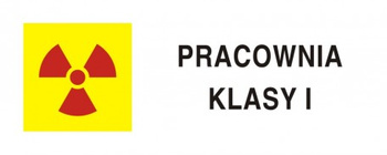Znak ostrzegawczy do oznakowania pracowni izotopowej z otwartymi źródłami prom. klasa I na płycie PCV (KA021)