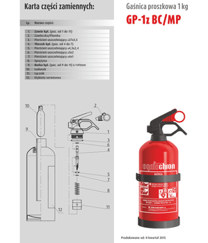 Części zamienne gaśnice proszkowe GP1z BC/MP