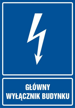 Znak Główny wyłącznik budynku na płycie PCV (HG013)