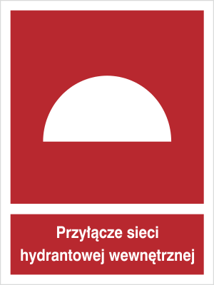 Znak przyłącze sieci hydrantowej wewnętrznej na Płycie Świecącej (229-01)