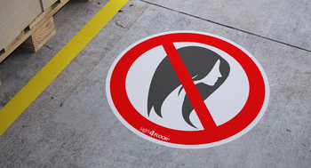 Zakaz wstępu z rozp. włosami (znak podłogowy) (P101-F)