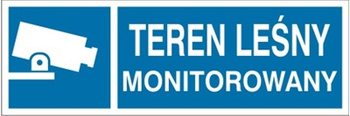 Znak teren leśny monitorowany na Folii Samoprzylepnej (823-26)