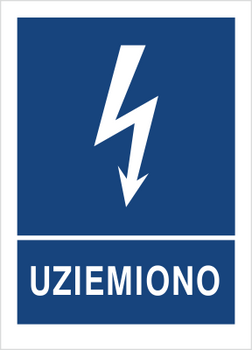Znak uziemiono na Folii Samoprzylepnej (530-06)