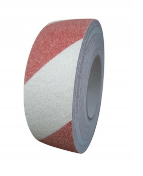 Taśma antypoślizgowa 50mm/18m BIAŁO-CZERWONA