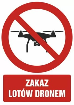 Znak zakaz lotów dronem (GC101)