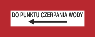 Znak do punktu czerpania wody (w lewo) na płycie PCV (231-21)
