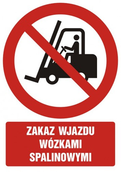 Znak zakaz wjazdu wózkami spalinowymi na płycie PCV (GC011)