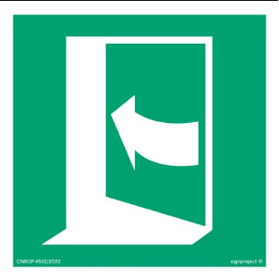Znak pchać, aby otworzyć drzwi (lewe) (AE022) Signproject