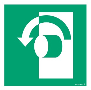 Znak przekręcić w lewo, aby otworzyć (AE018) Signproject