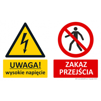 Oznaczenie Uwaga! Wysokie napięcie - Zakaz przejścia (Z010)