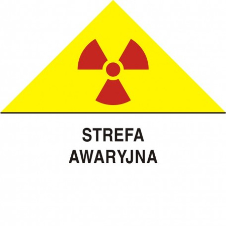 Znak ostrzegawczy do oznakowania strefy awaryjnej na Folii Samoprzylepnej (KA009)