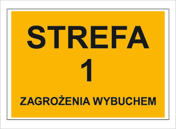 Znak strefa 1 zagrożenia wybuchem na płycie PCV (829-08)