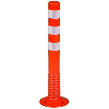 Słupek drogowy elastyczny 75 cm pomarańczowy biała taśma odblaskowa