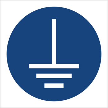 Znak nakaz podłączenia uziemienia na płycie PCV (M05) (ISO 7010)